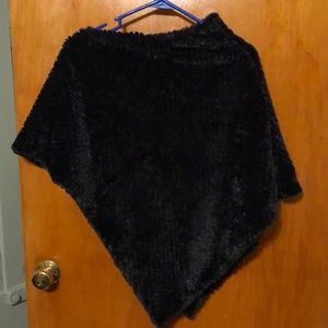 Faux fur asymmetrical shawl
